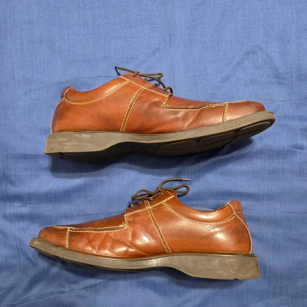 Bottesini Dress Shoes Mens 10 Brown Good Leather Square Toe Lace Up 00584854